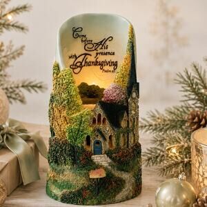 🕯️🏡Cottagecore Candle Holder Psalm 95 Christian Home Decor Kinkade Style